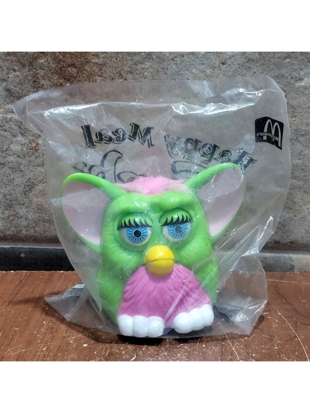McDonalds Happy Meal Green Pink Furby Toy 1998 Sealed Original Plastic Packaging
